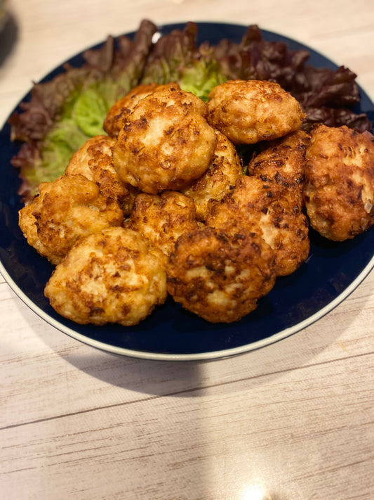 清水っ粉のチキンと豆腐のハンバーグ